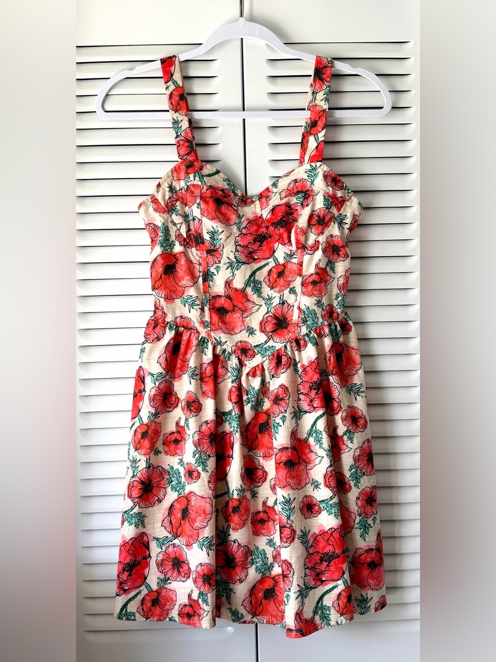 Girls Floral Poppy Sundress - Red Poppy Print